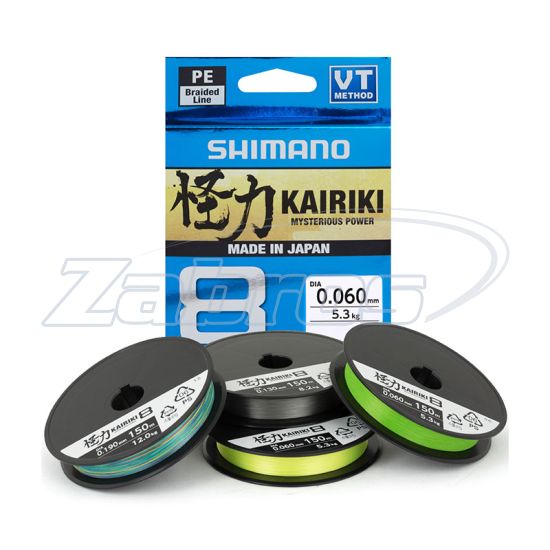 Фото Shimano Kairiki 8, 59WPLA58R02, 0,13 мм, 8,2 кг, 150 м, Mantis Green Фото Shimano Kairiki 8, 59WPLA58R02, 0,13 мм, 8,2 кг, 150 м, Mantis Green