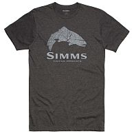 Футболка Simms Wood Trout Fill T-Shirt, 13437-086-40, L, Charcoal Heather: купить, цена, Киев, Украина | Zabros
