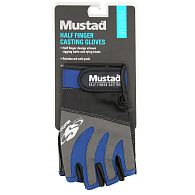 Перчатки Mustad Half Finger Casting, GL004-S, Gray/Blue, купить, цены в Киеве и Украине, интернет-магазин | Zabros