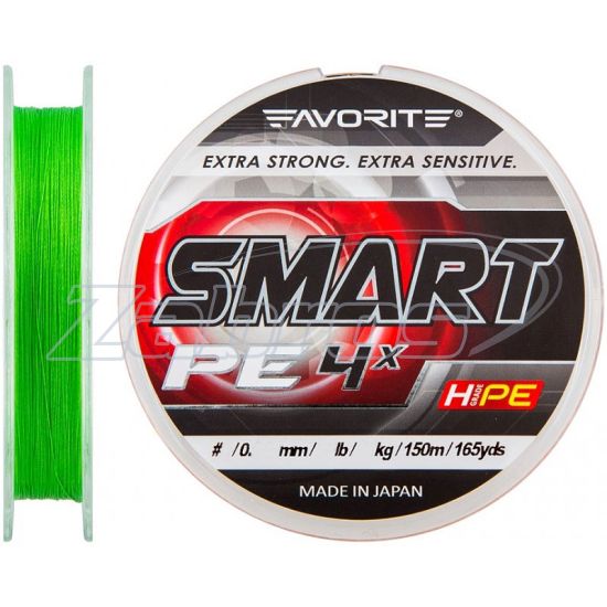 Фотографія Favorite Smart PE 4x, #0,5, 0,11 мм, 3,6 кг, 150 м, Light Green