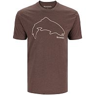 Футболка Simms Trout Outline T-Shirt, 13519, XL, Brown Heather: купить, цена, Киев, Украина | Zabros
