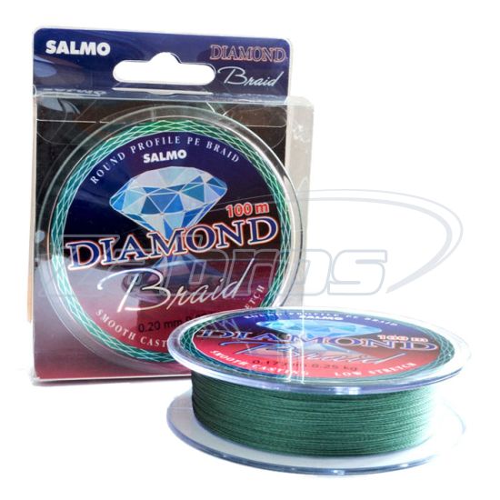 Фото Salmo Diamond Braid, 4905-017, 0,17 мм, 8,25 кг, 100 м, Green