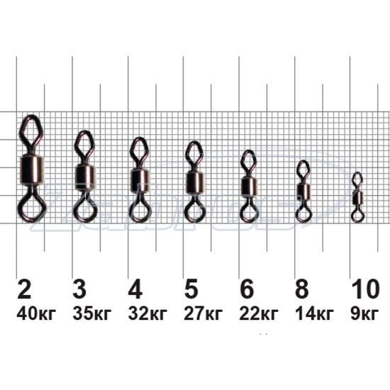 Фотографія MiniMax Round and Diamond Eye Rolling Swivel, YM-1030-3, 35 кг, 10 шт Фотографія MiniMax Round and Diamond Eye Rolling Swivel, YM-1030-3, 35 кг, 10 шт