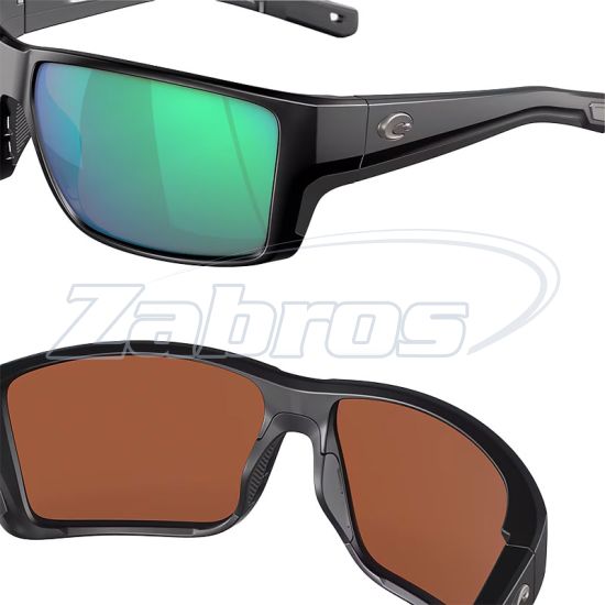 Ціна Costa Del Mar Reefton Pro, 97963911160, Matte Black, Green Mirror, Glass