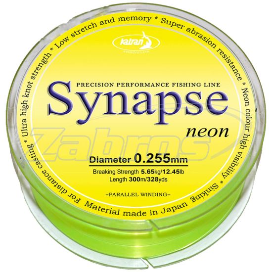 Фото Katran Synapse Neon, 0,286 мм, 6,15 кг, 300 м, Neon-Yellow