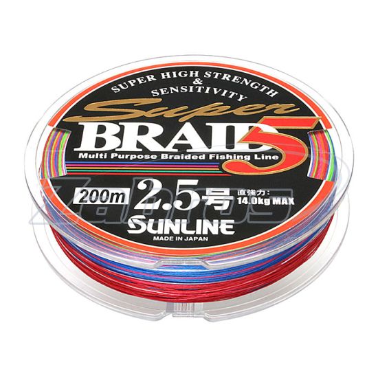 Фотография Sunline Super Braid 5, #2,5, 0,25 мм, 14 кг, 200 м, Multi Color