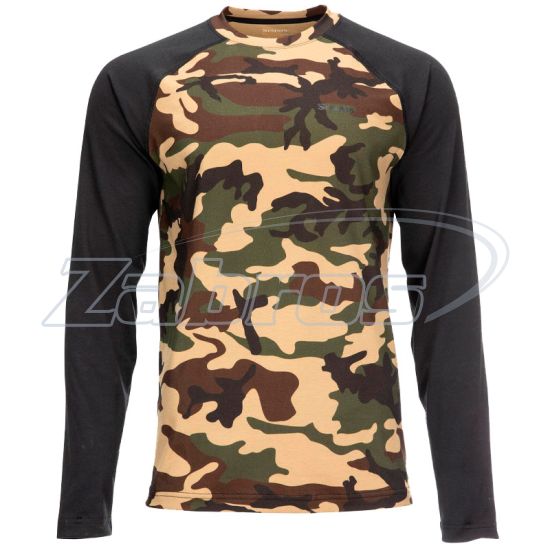 Фото Simms Lightweight Baselayer Top, 13309-569-40, L, Woodland Camo