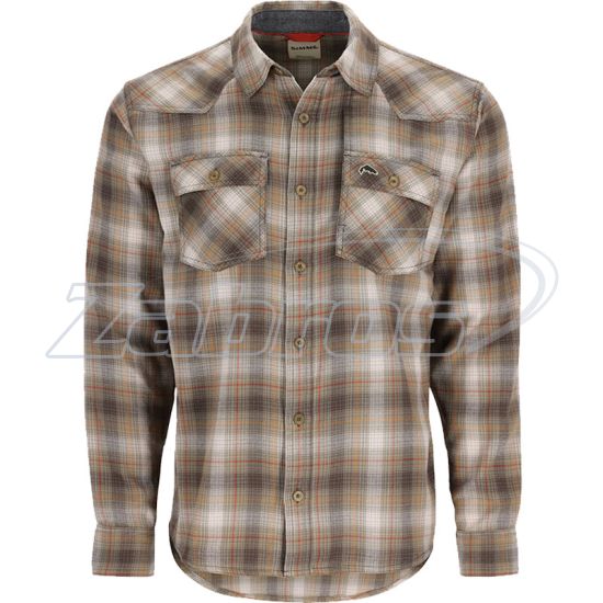 Фото Simms Santee Flannel, 13559, M, Bay Leaf/Sun Glow Window Pane Ombre