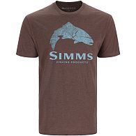 Футболка Simms Wood Trout Fill T-Shirt, 13437-900-60, XXL, Brown Heather: купить, цена, Киев, Украина | Zabros