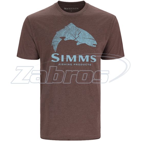 Фото Simms Wood Trout Fill T-Shirt, 13437-900-60, XXL, Brown Heather