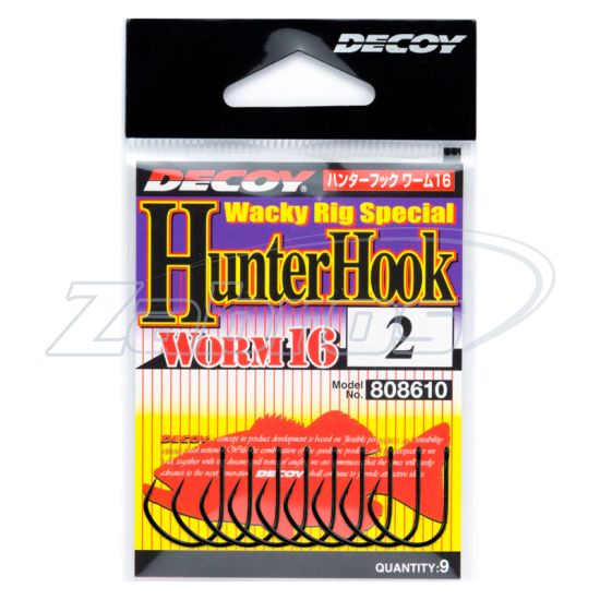 Малюнок Decoy Worm16 Hunter Hook, 1/0, 9 шт, Black
