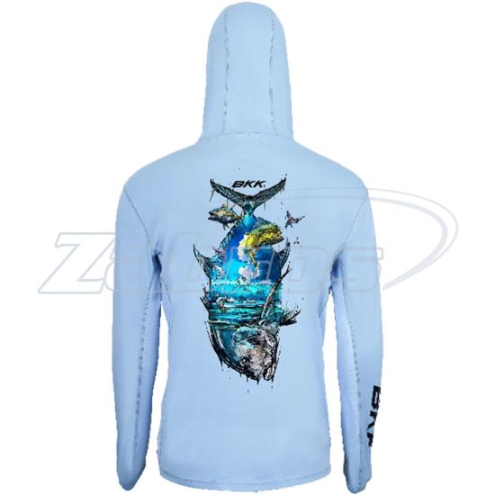 Картинка BKK Hooded Long Sleeve Performance Shirt, F-SB-1077, M, Light Blue, Brand Values GTL