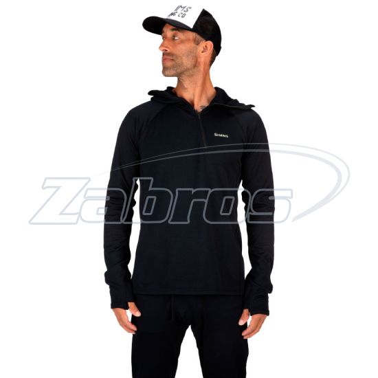 Фотография Simms Heavyweight Baselayer Hoody, 13307-001-60, XXL, Black