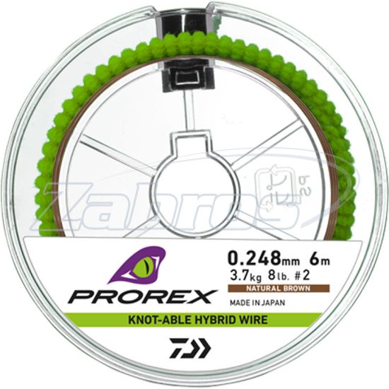 Фото Daiwa Prorex Hybrid Knotable Wire, 17930-037, 0,248 мм, 3,7 кг, 6 м, Brown Фото Daiwa Prorex Hybrid Knotable Wire, 17930-037, 0,248 мм, 3,7 кг, 6 м, Brown