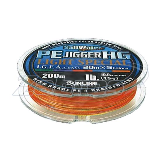 Фотографія Sunline PE Jigger HG Light Special, #0,6, 0,13 мм, 4,2 кг, 200 м, Multi Color