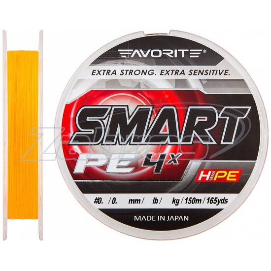 Фотография Favorite Smart PE 4x, #2, 0,24 мм, 11 кг, 150 м, Orange