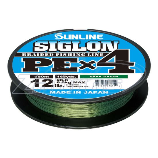 Фото Sunline Siglon PE х4, #1,2, 0,18 мм, 9,2 кг, 150 м, Dark Green