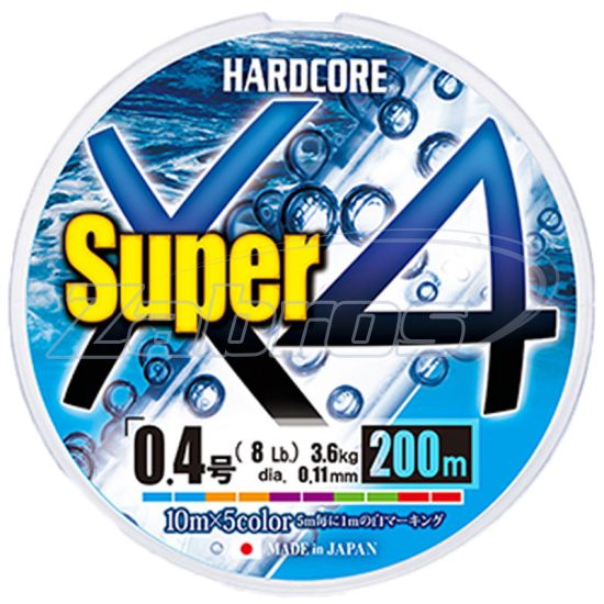 Фото Шнур Duel Hardcore Super X4, H4307, #1,2, 0,19 мм, 9 кг, 200 м, 5 Color