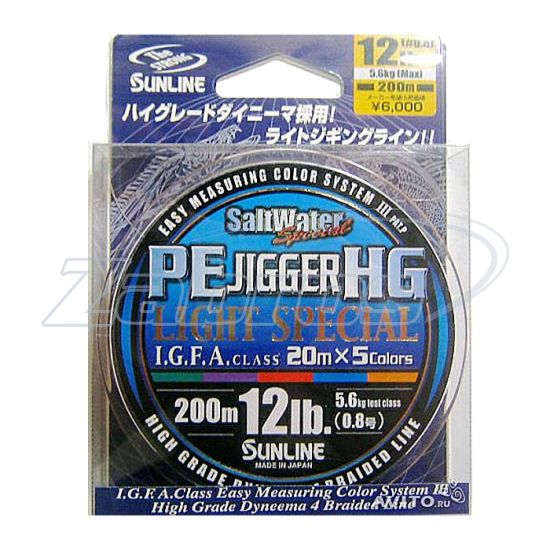 Цена Sunline PE Jigger HG Light Special, #0,6, 0,13 мм, 4,2 кг, 200 м, Multi Color