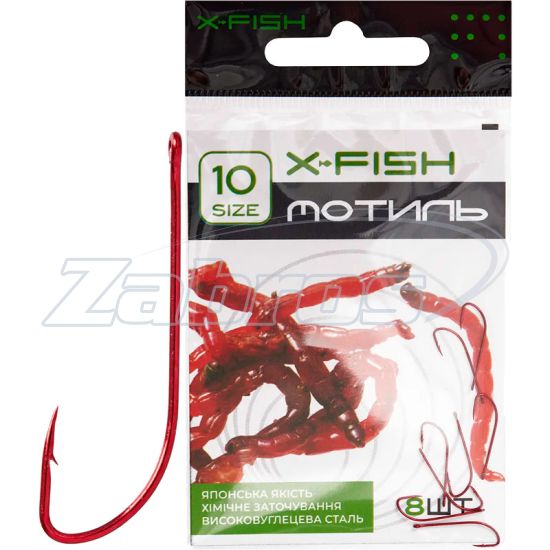 Картинка X-Fish Мотыль, 10, 8 шт