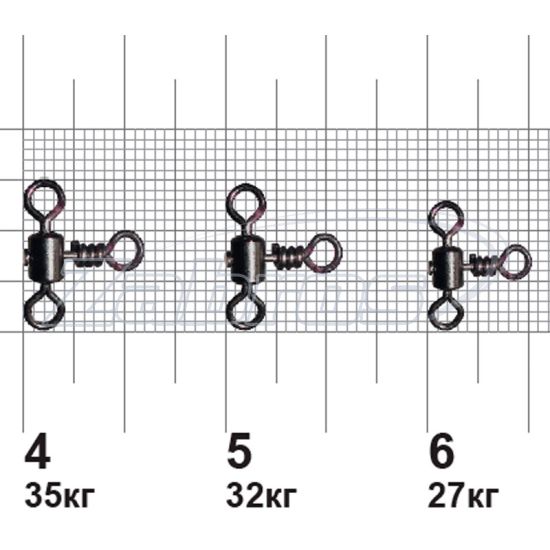 Фотография MiniMax Cross-Line Rolling Swivels, YM-1024-6, 27 кг, 10 шт